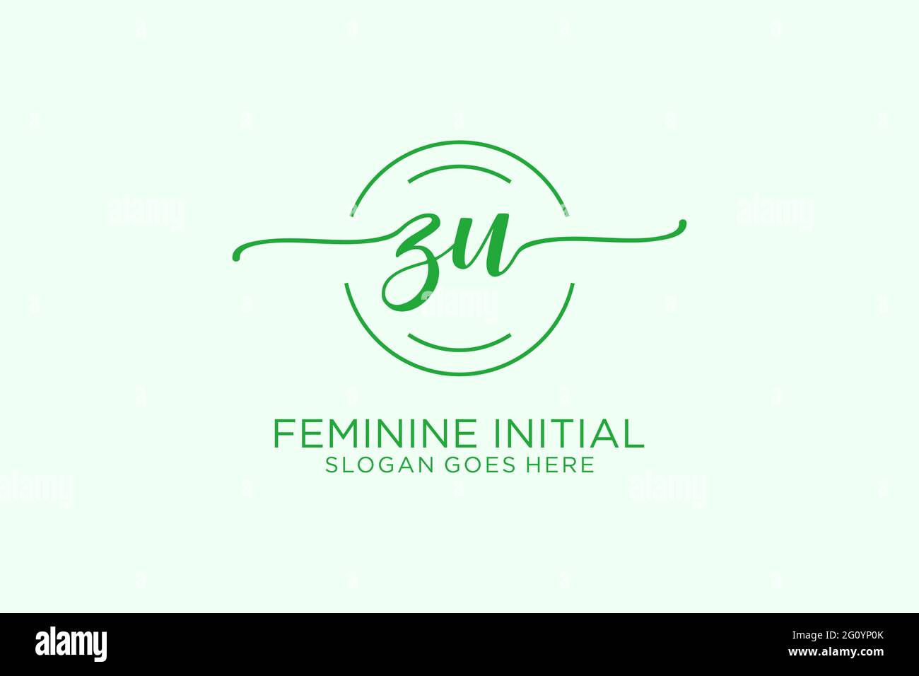 ZU beauty monogram and elegant logo design handwriting logo of initial ...