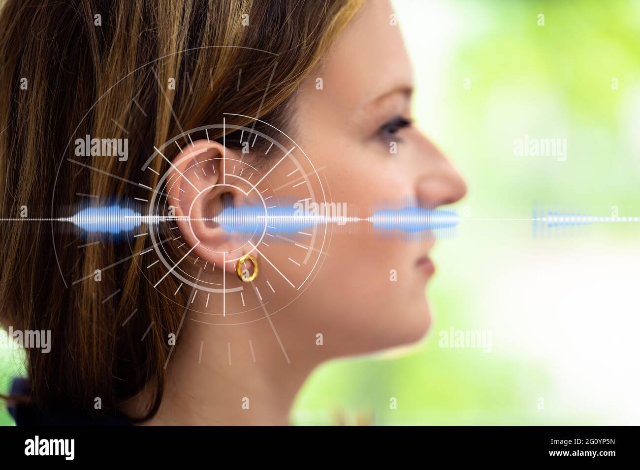Hearing Aid And Deaf Care. Ear Photo Stock Photo