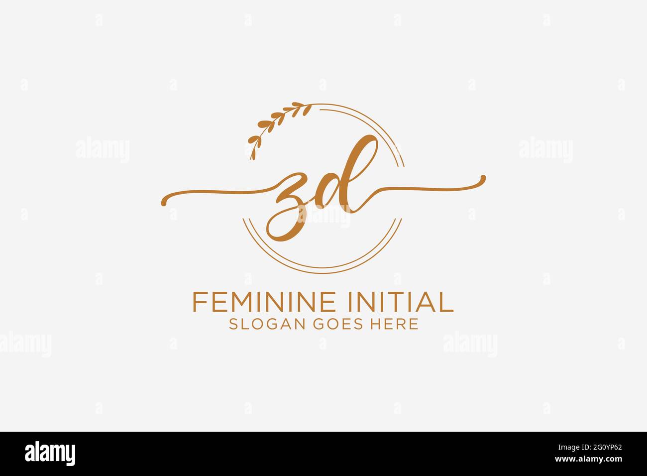 ZD beauty monogram and elegant logo design handwriting logo of initial ...
