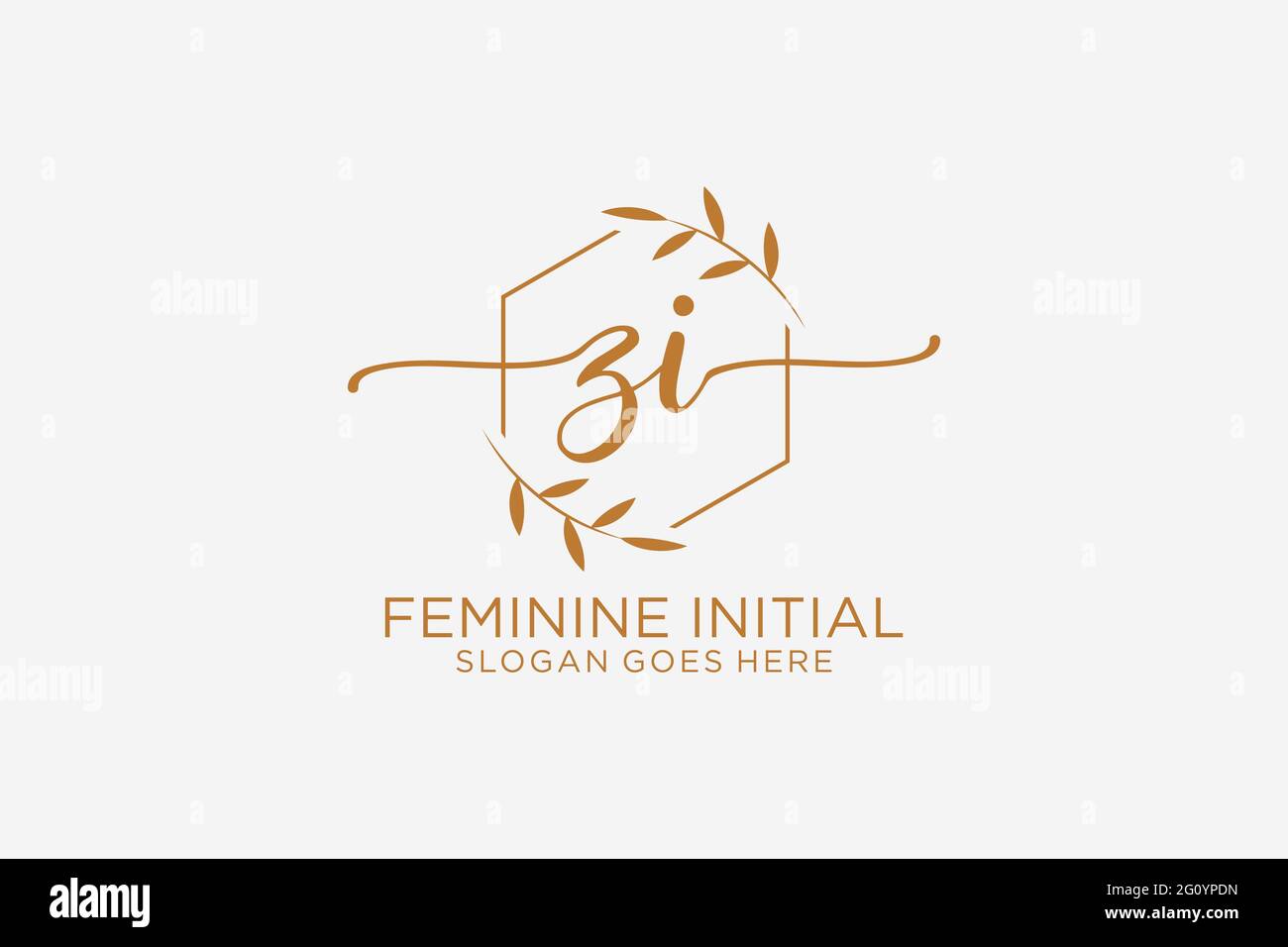 ZI beauty monogram and elegant logo design handwriting logo of initial ...