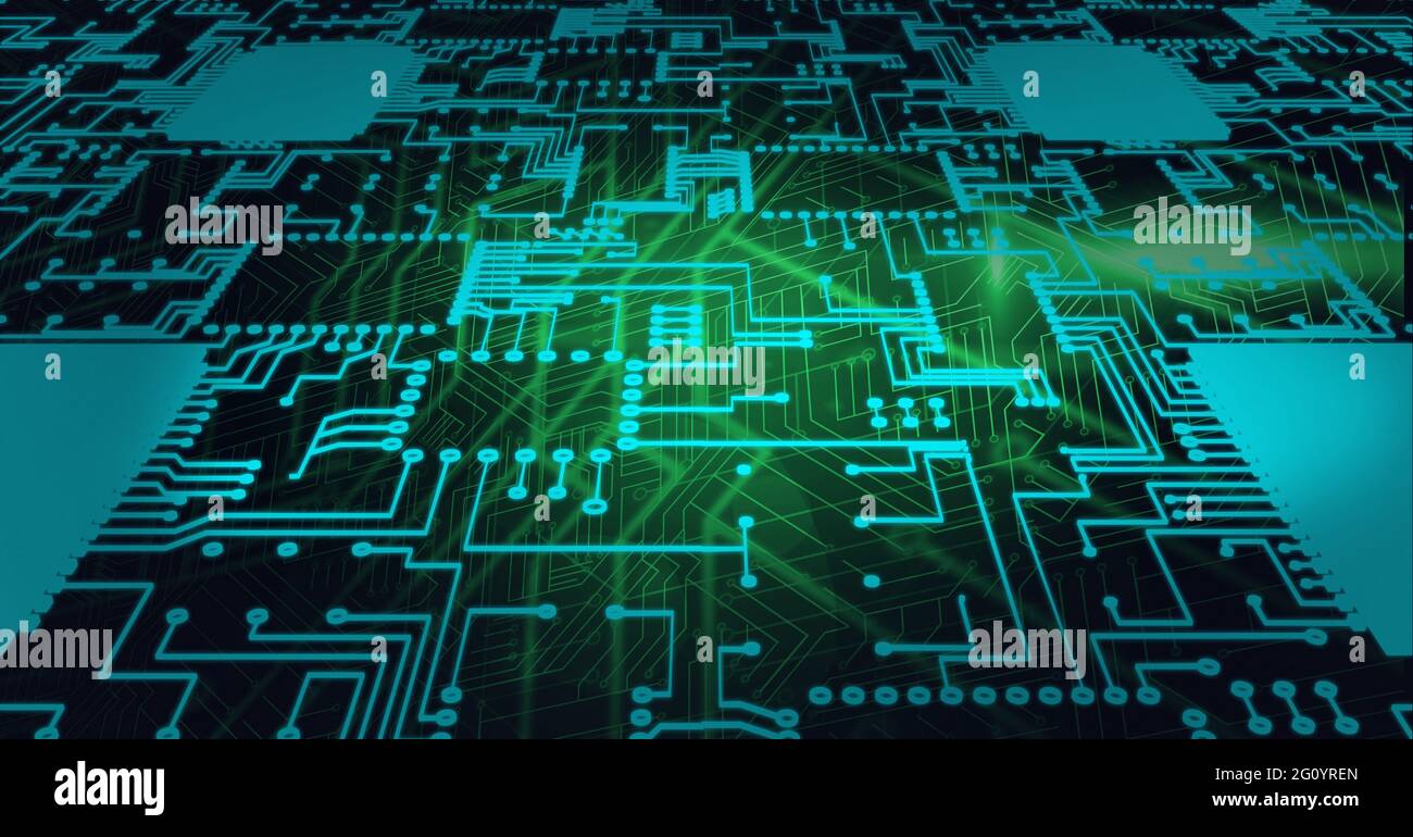 Composition of computer processors and circuit board Stock Photo - Alamy