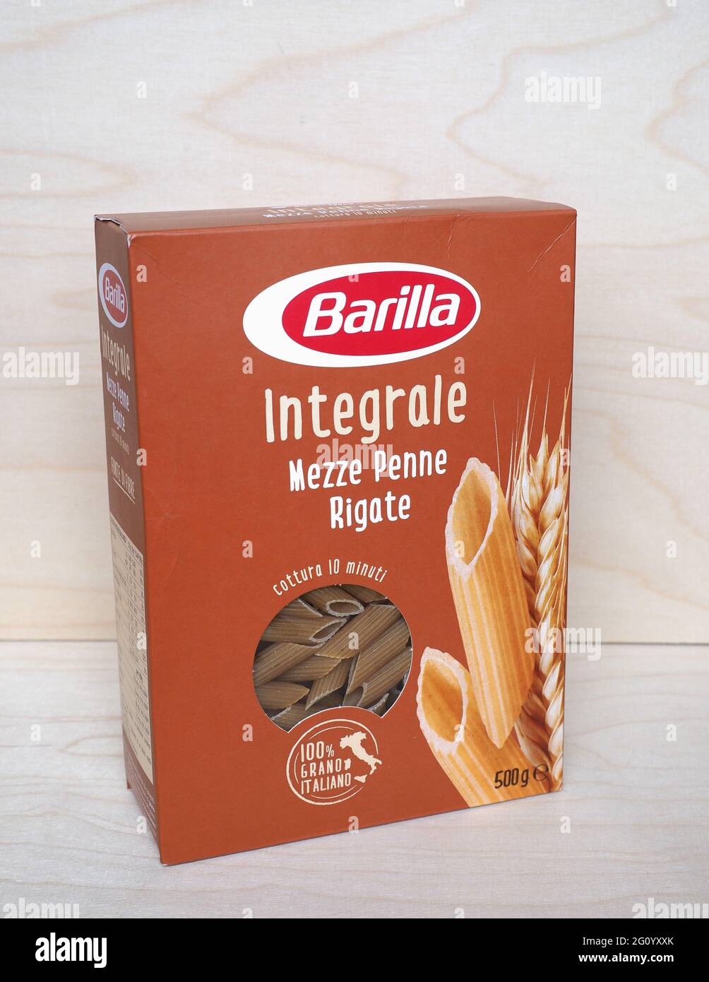 PARMA, ITALY - CIRCA MAY 2021: Box of Barilla Mezze Penne Rigate whole  grain pasta Stock Photo - Alamy
