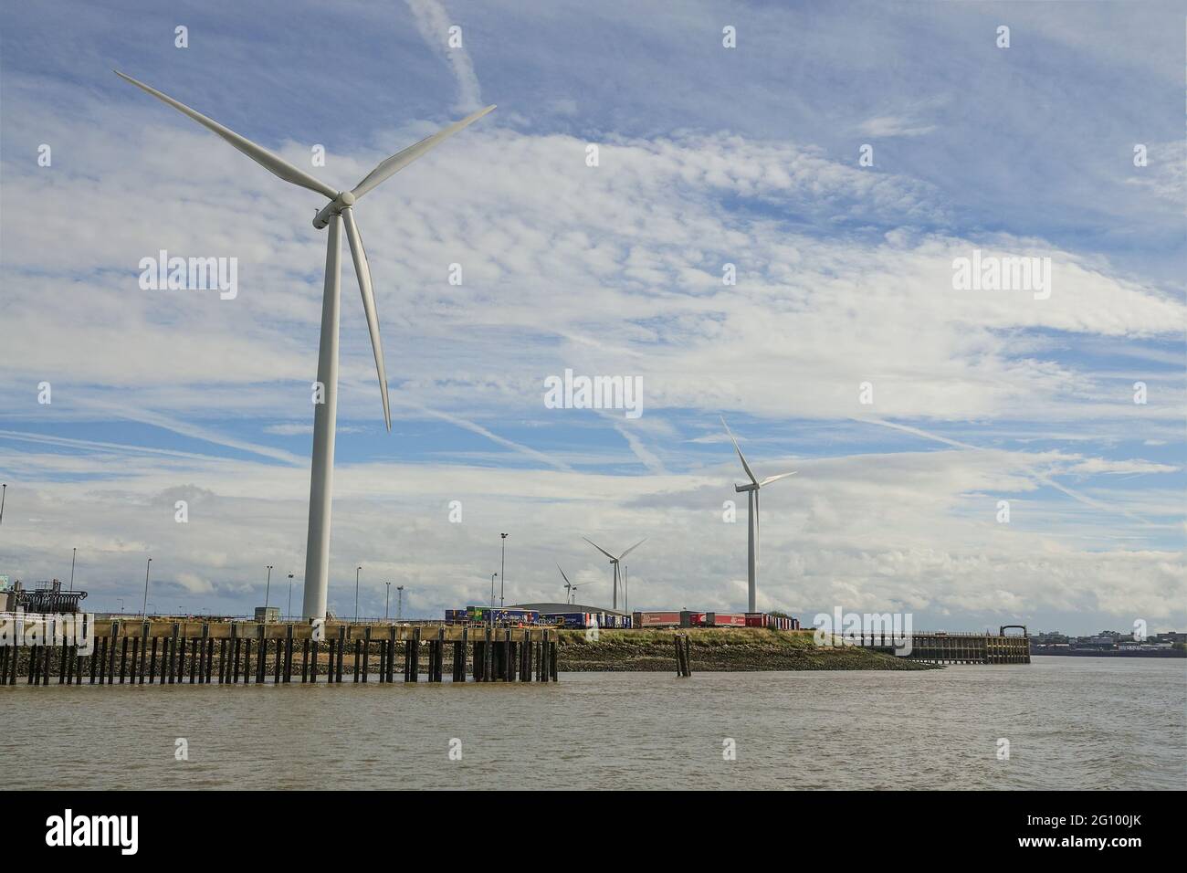 Port of Tilbury Wind Farm Stock Photo