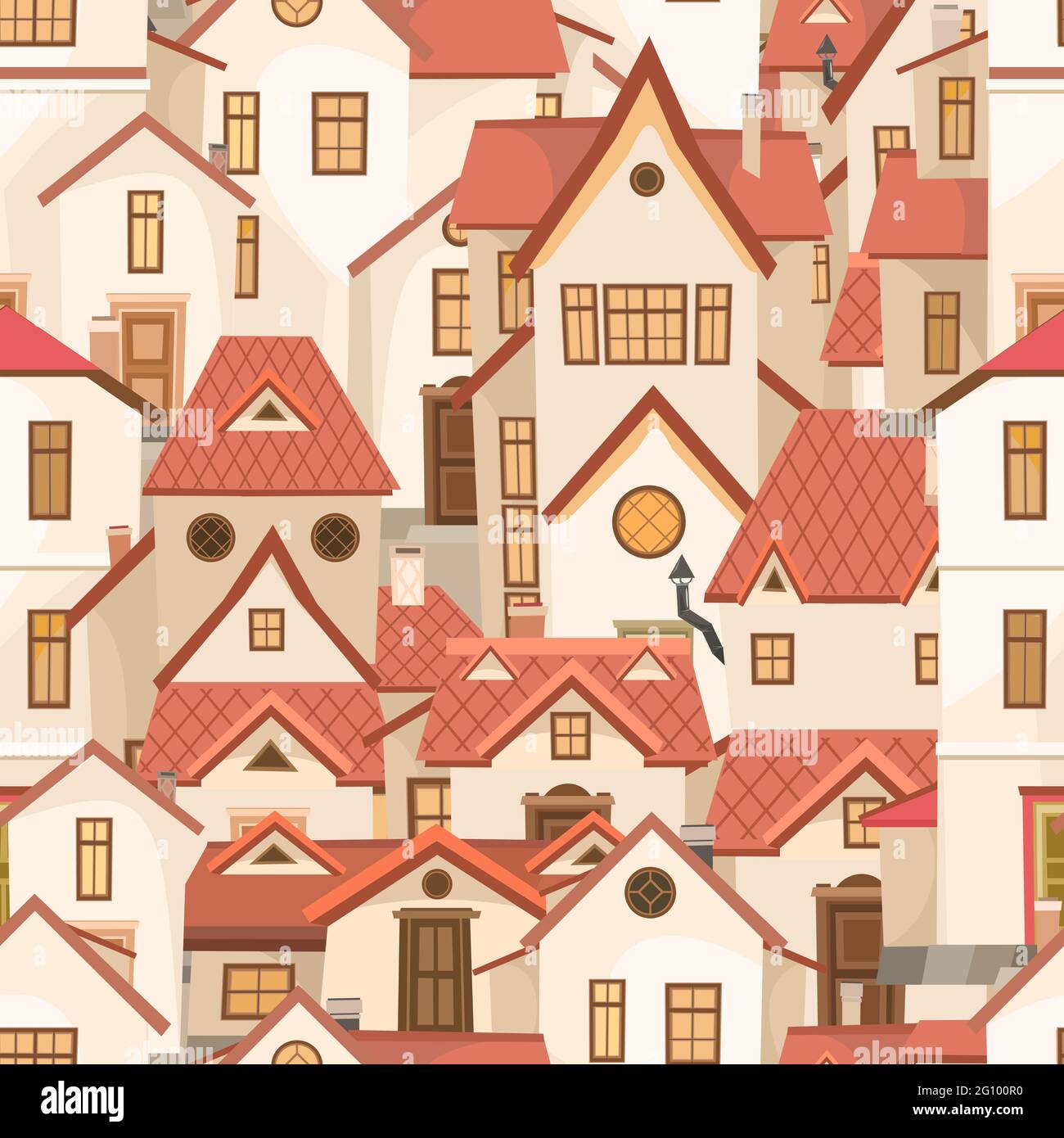 Cute Cozy Seamless Pattern Cute Home Stock Vector (Royalty Free