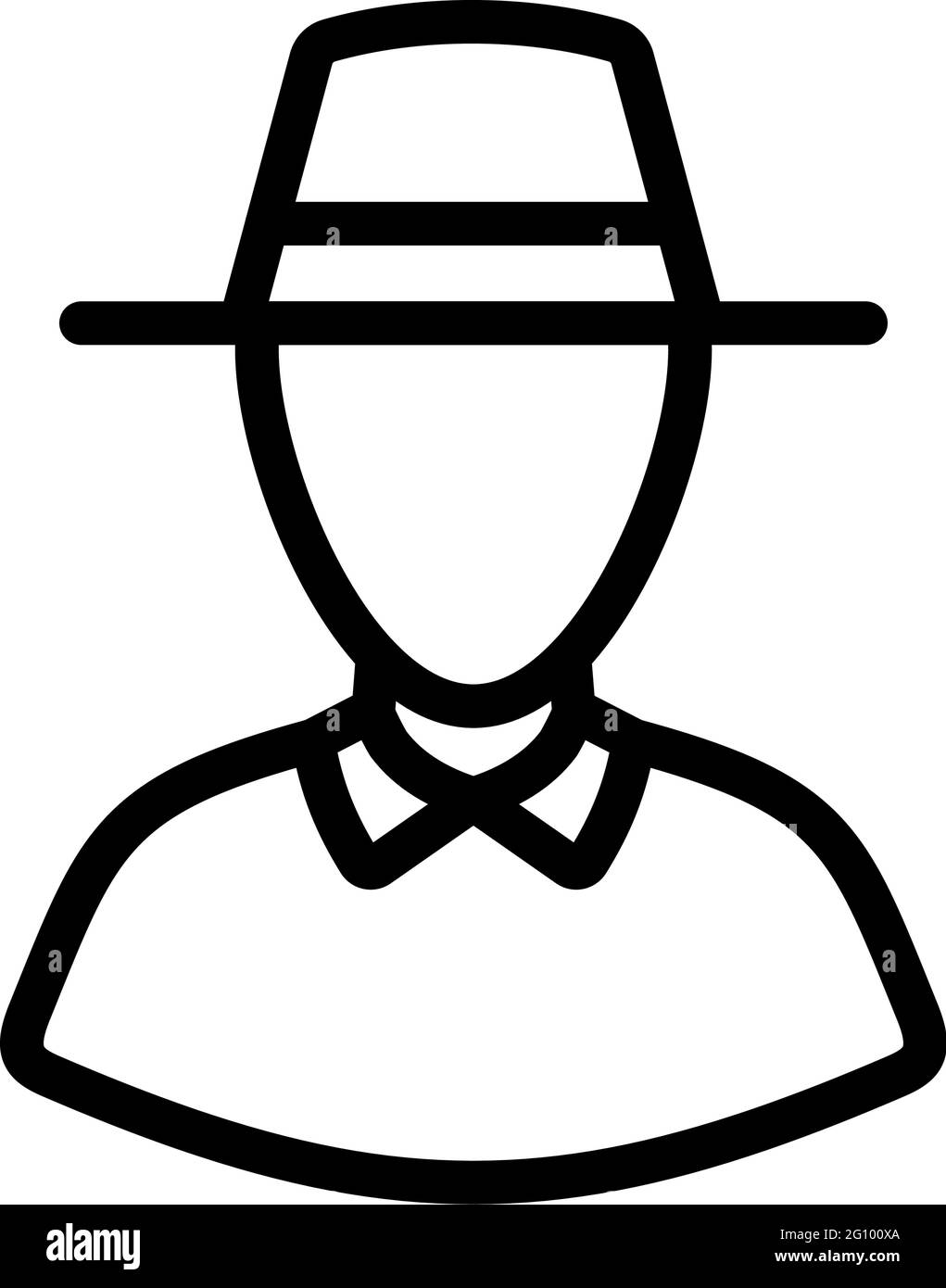 Cricket Umpire Icon. Editable Bold Outline Design. Vector Illustration. Stock Vector