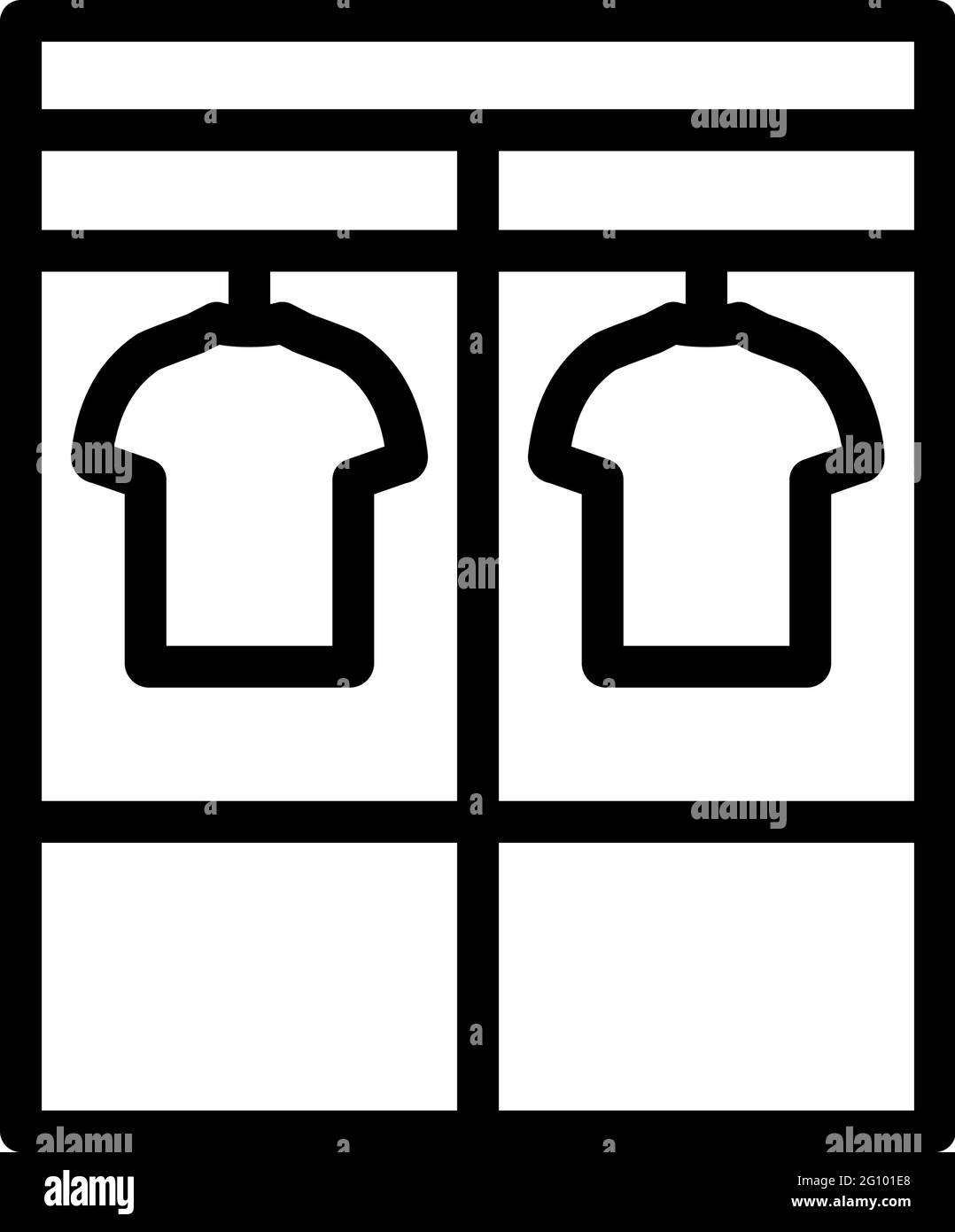 Locker Room Icon. Editable Bold Outline Design. Vector Illustration. Stock Vector