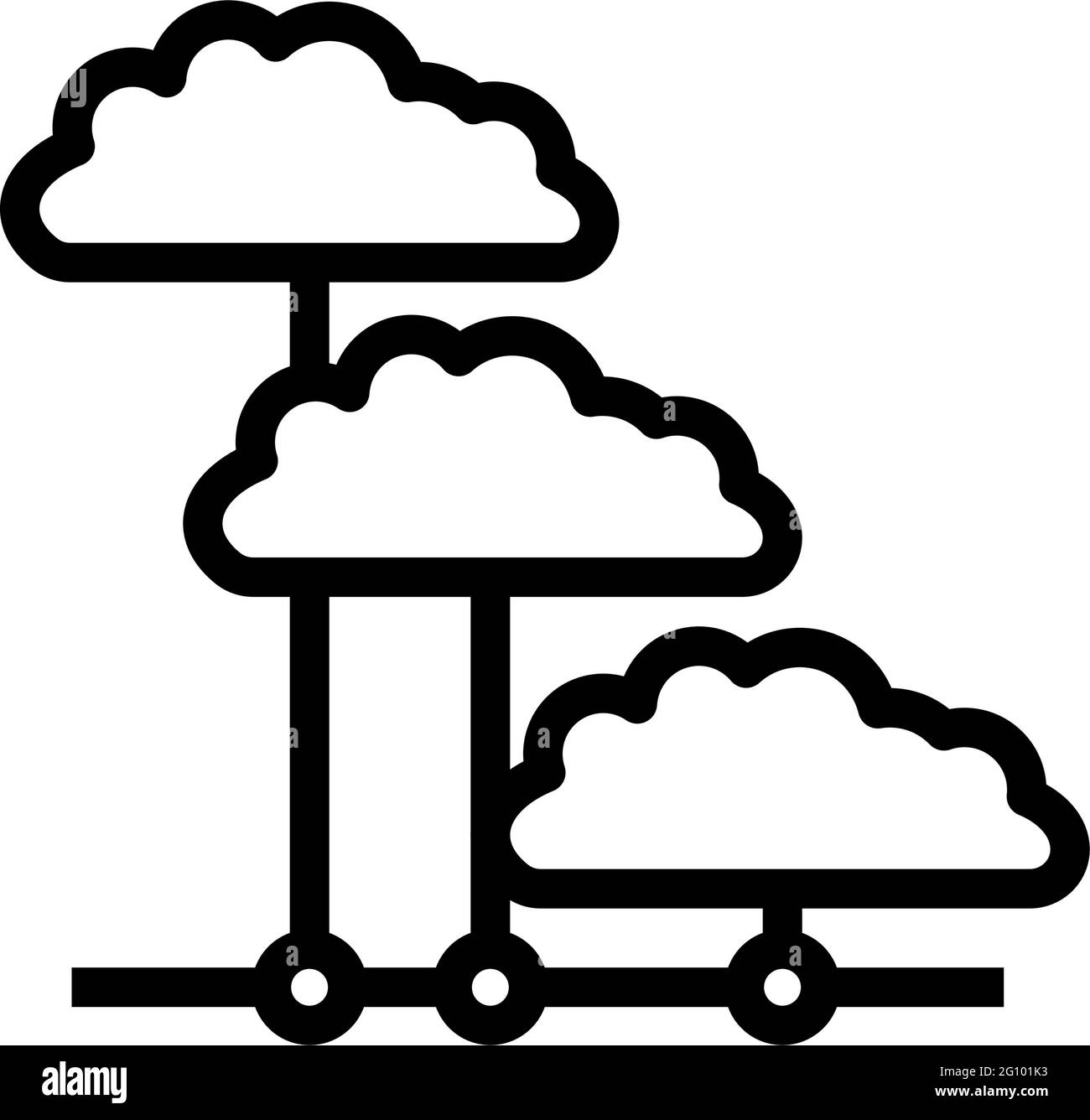 Cloud Network Icon. Editable Bold Outline Design. Vector Illustration ...