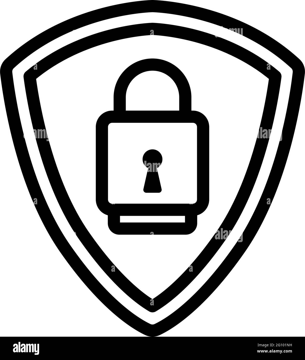 Data Security Icon. Editable Bold Outline Design. Vector Illustration ...