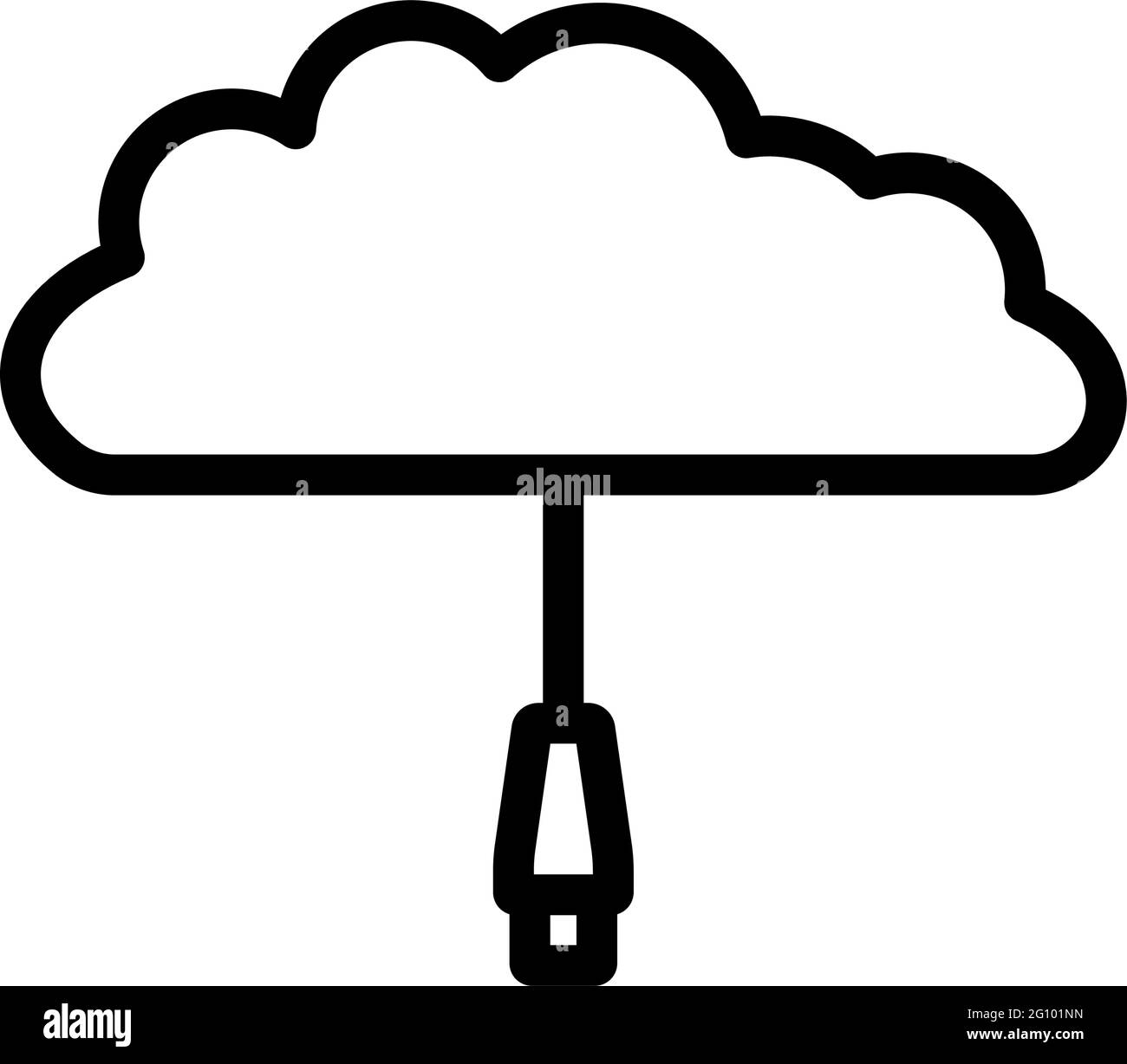 Network Cloud Icon. Editable Bold Outline Design. Vector Illustration ...