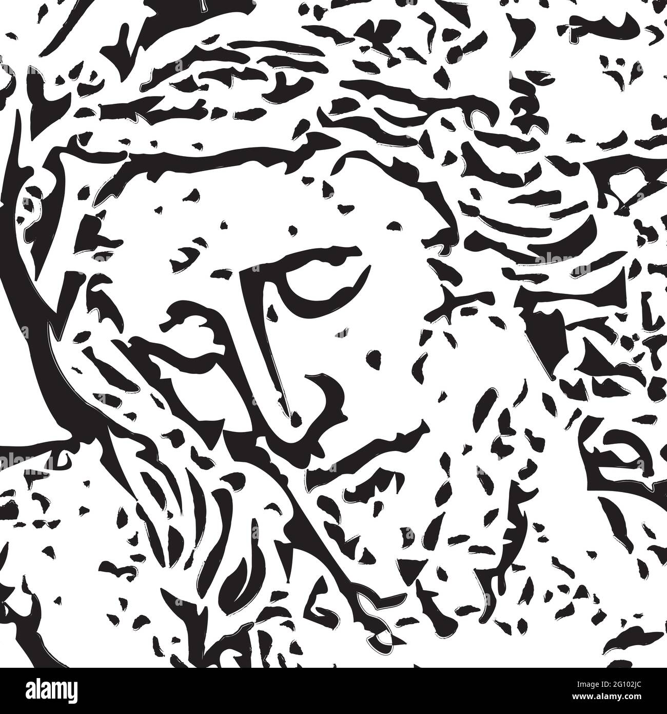 Vector illustration of Jesus Christ face, Christianity, Catholic