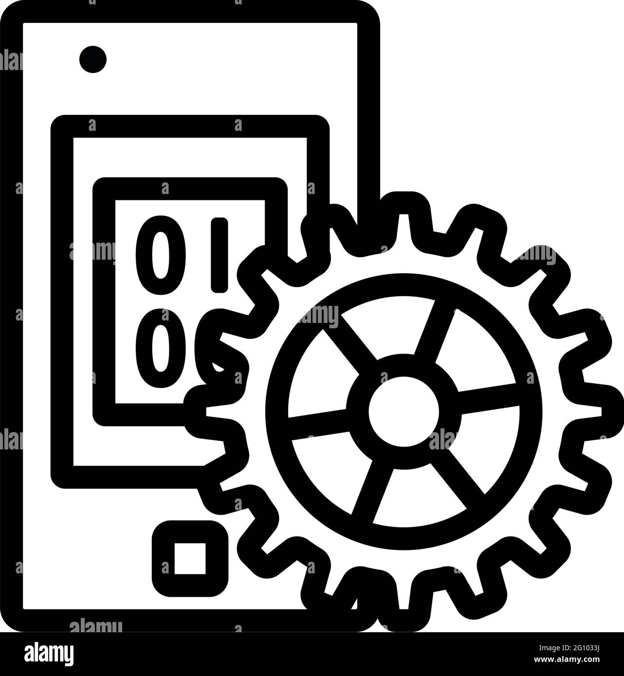 Mobile Development Icon. Editable Bold Outline Design. Vector ...