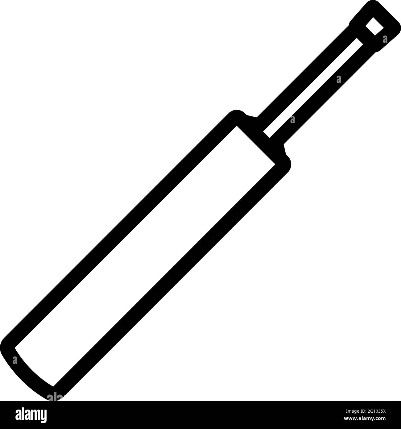 Cricket Bat Icon Editable Bold Outline Design Vector Illustration