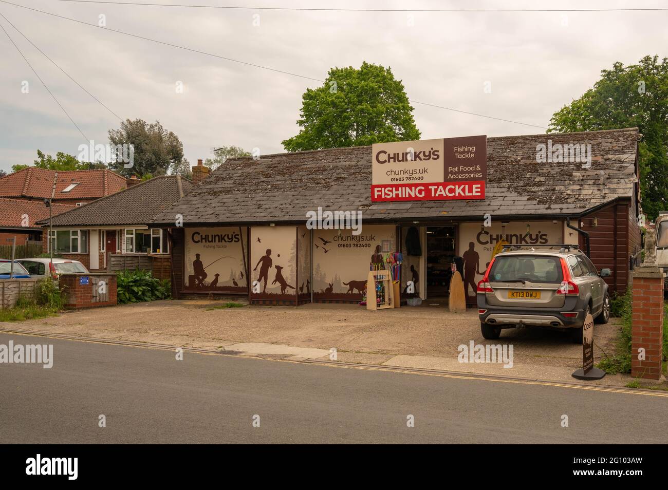 A view of Chunkys fishing tackle shop in Wroxham Norfolk Stock Photo