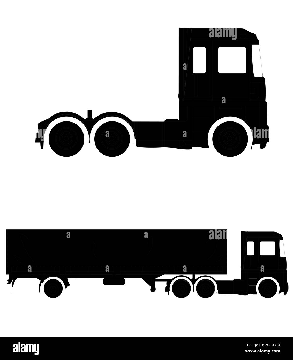 Black on white lorry , truck with lorry illustration vector Stock Vector