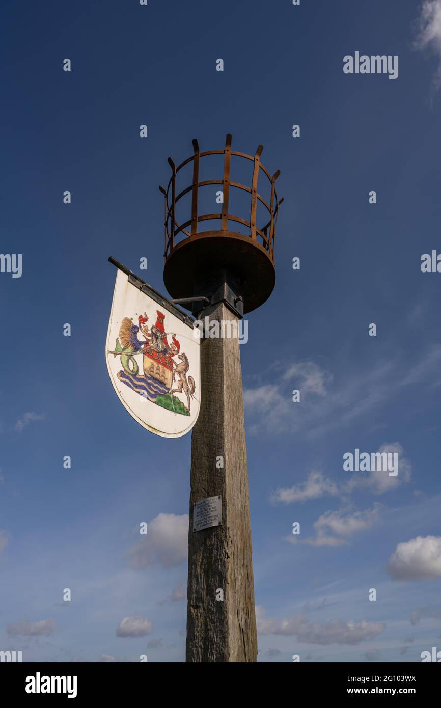 The fire beacon on the top of Windmill hill Gravesend Kent Stock Photo