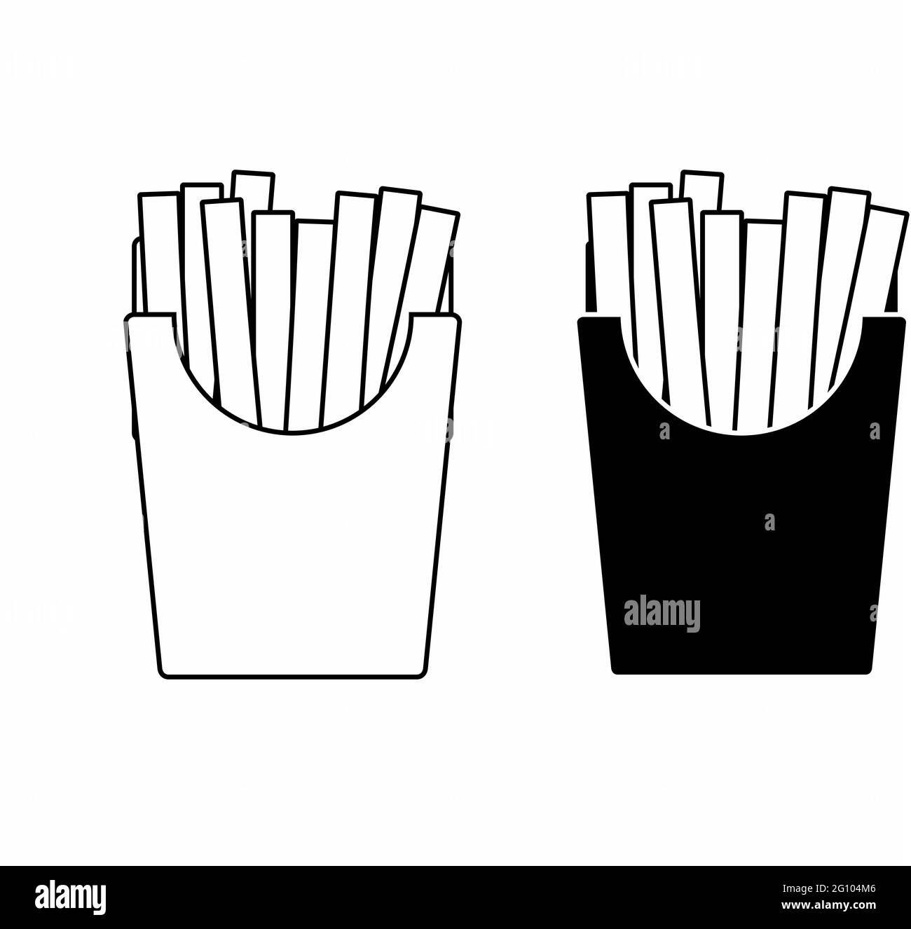 French Fries In A Package Of A Fast Food Restaurant Isolated Vector For french-fries-in-a-package-of-a-fast-food-restaurant-isolated-vector-for