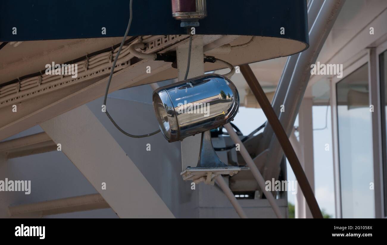 Headlight on the ship Stock Photo