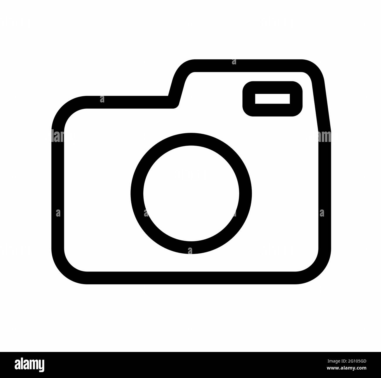 Photography camera line art icon, logo, sign for apps or website Stock
