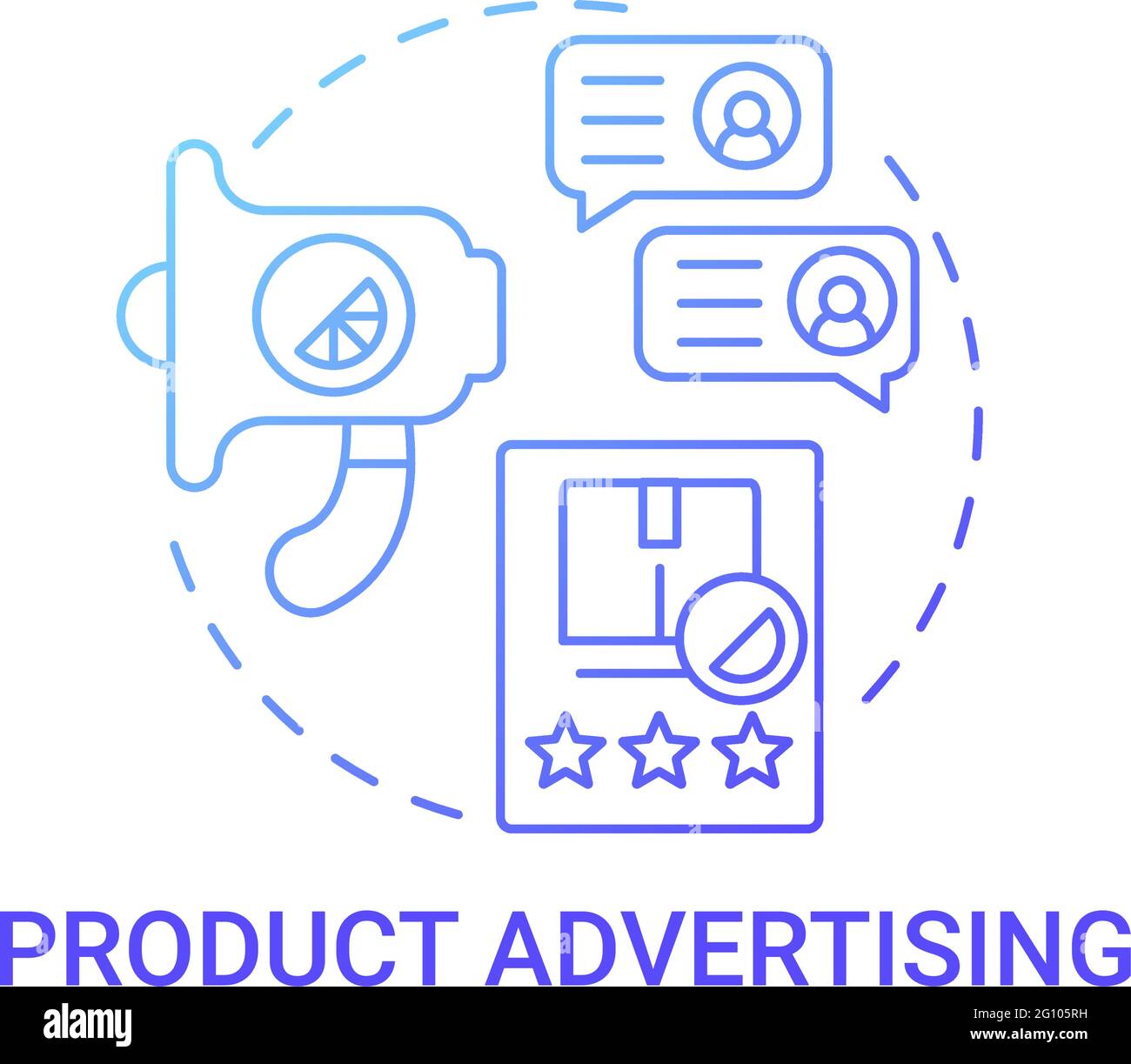 Product advertising concept icon Stock Vector