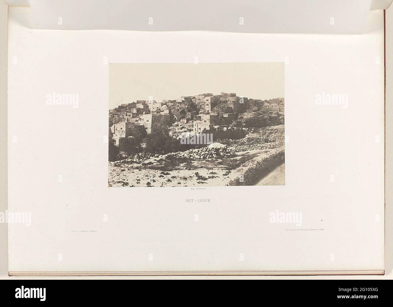 Gezicht op Betlehem (Beit-Lehem); Jerusalem. Study and photographic reproduction of the monuments of the holy city. Beit-lehem Stock Photo