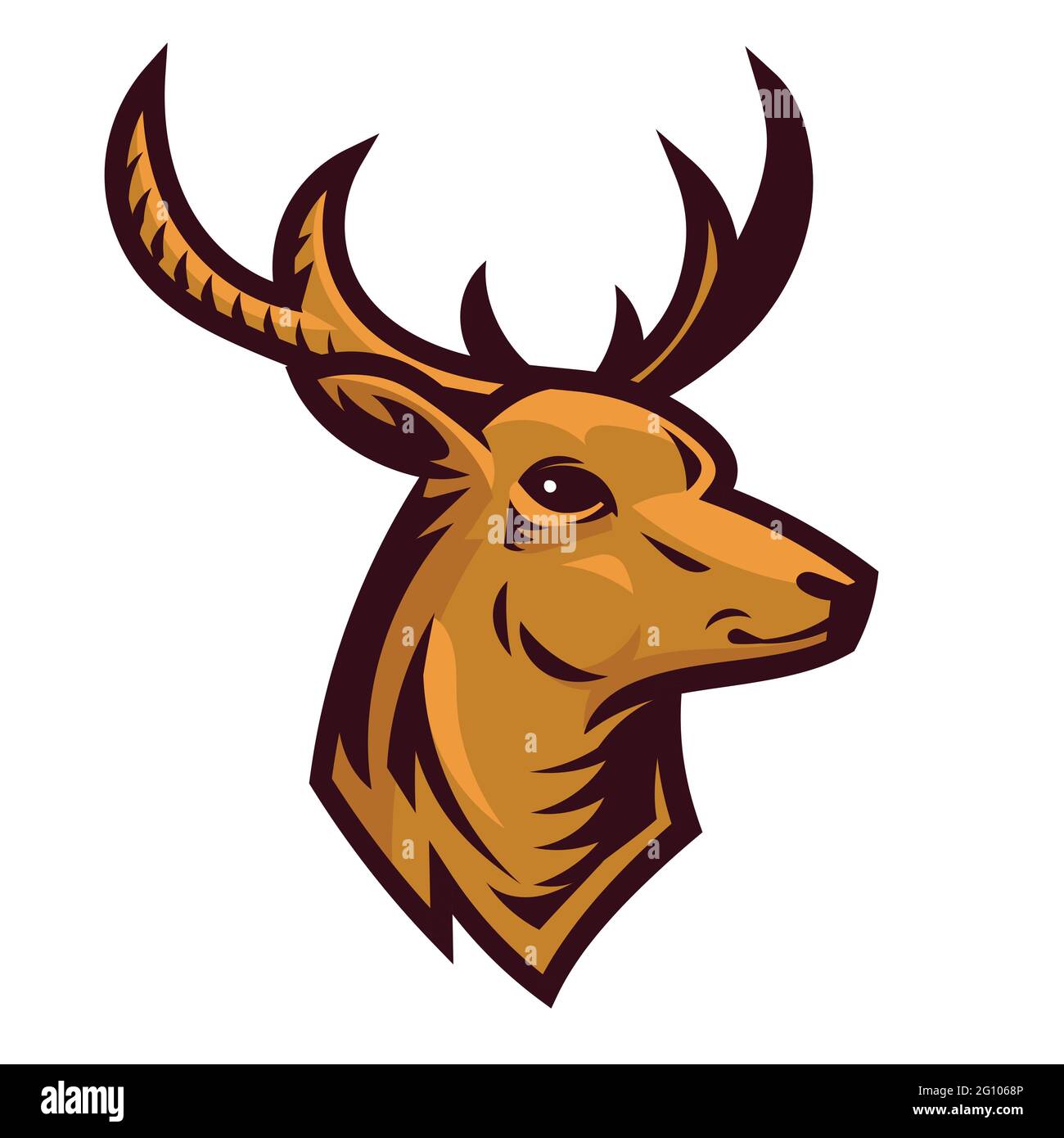 Head of deer. Hunting trophy in cartoon style. Stock Vector