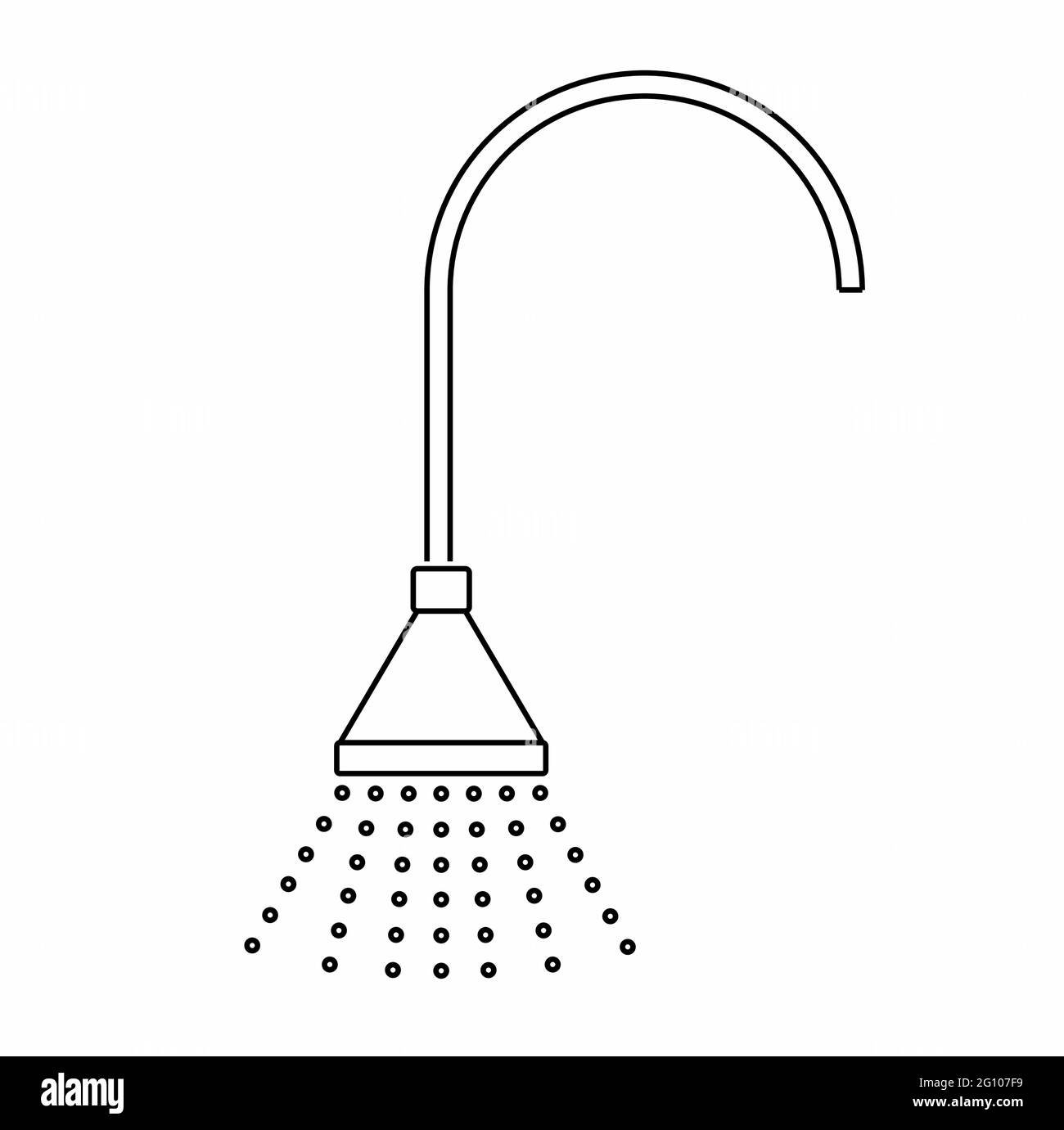 Shower sprinkler spraying water, water coming down Stock Vector Image ...
