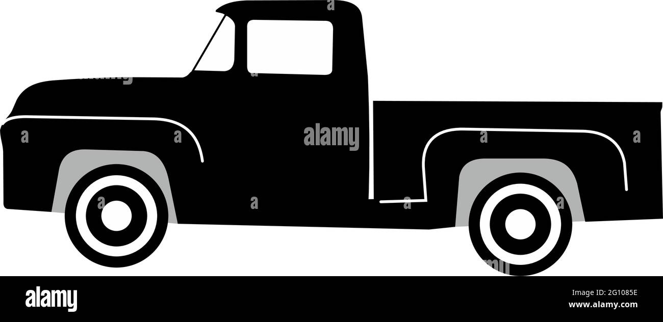 Old vintage us pick up truck 1956 ford f100 Stock Vector