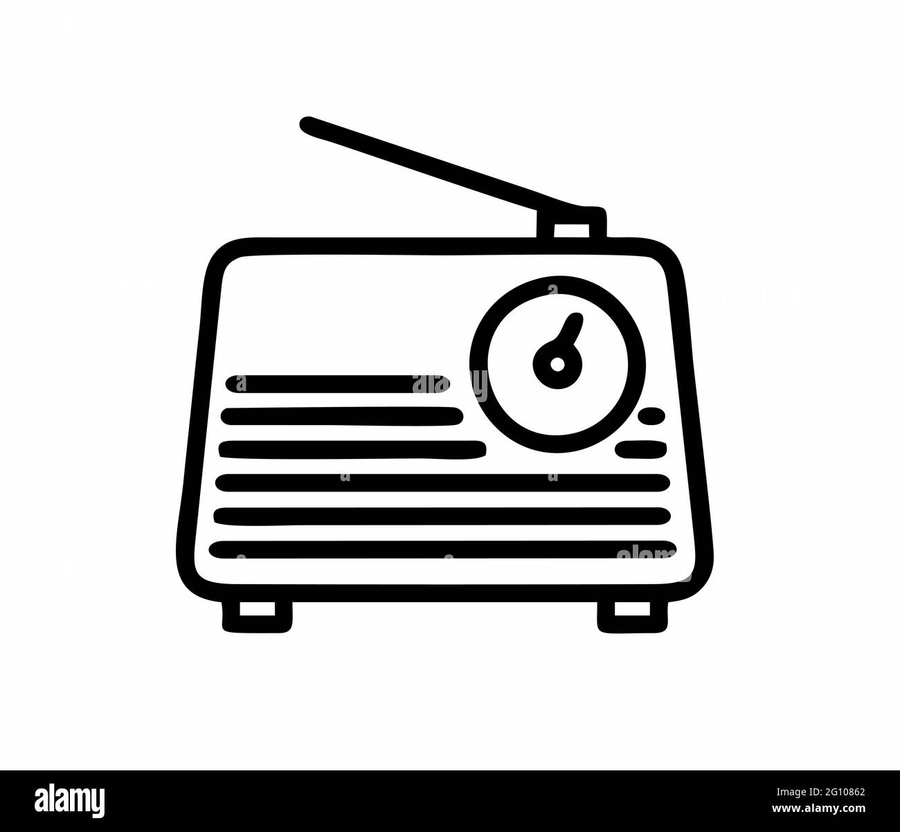 Old classic vintage radio isolated vector for logo, sign, apps or website Stock Vector