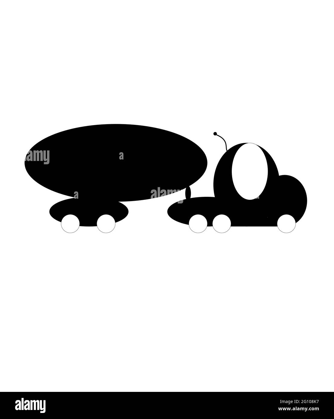 Black on white lorry , truck with lorry illustration vector Stock Vector