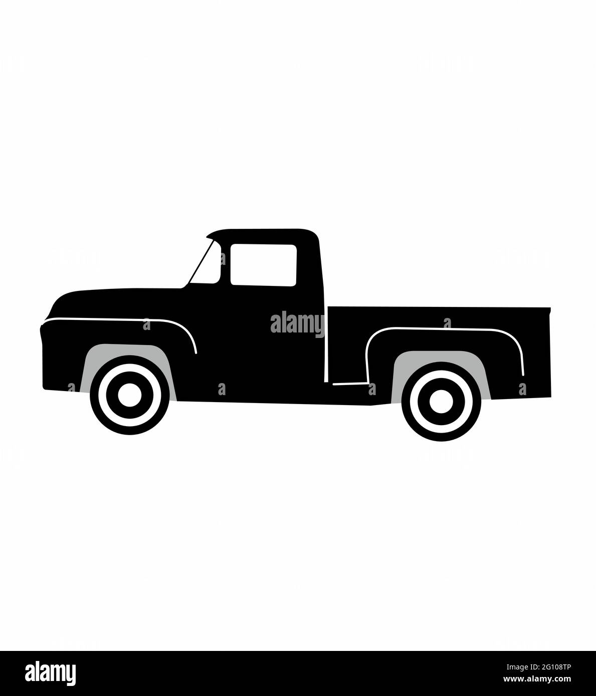 Old vintage us pick up truck 1956 ford f100 Stock Vector