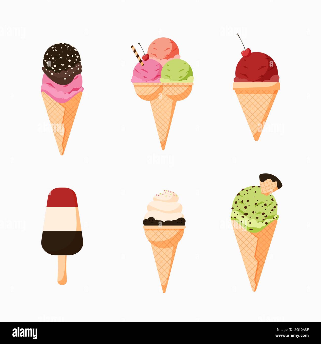 Hand drawn ice cream set Vector illustration Stock Vector Image & Art ...