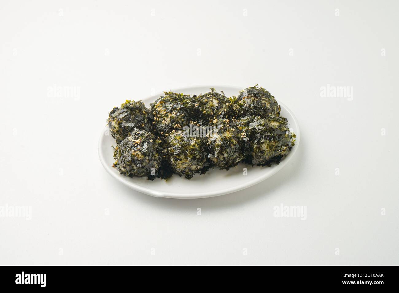 Onigiri or Japanese rice balls in a plate Stock Photo
