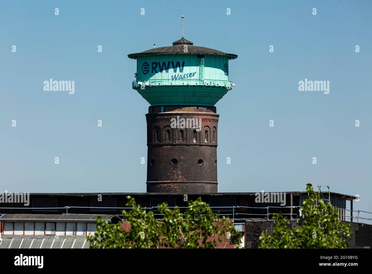 Germany, Oberhausen, Oberhausen-Ost, Ruhr area, Lower Rhine, Rhineland, North Rhine-Westphalia, NRW, water tower Stock Photo