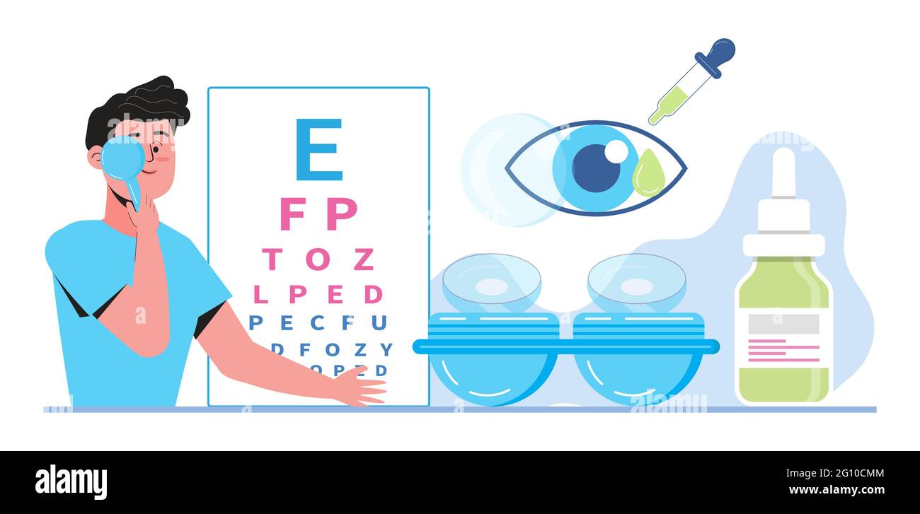 Contact lens concept vector for web, app, landing page.