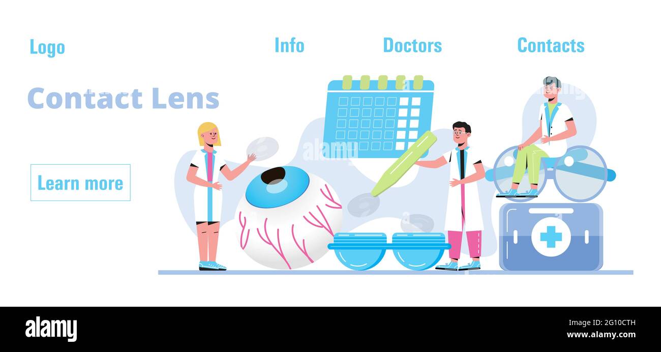 Contact lens concept vector for web, app, landing page.