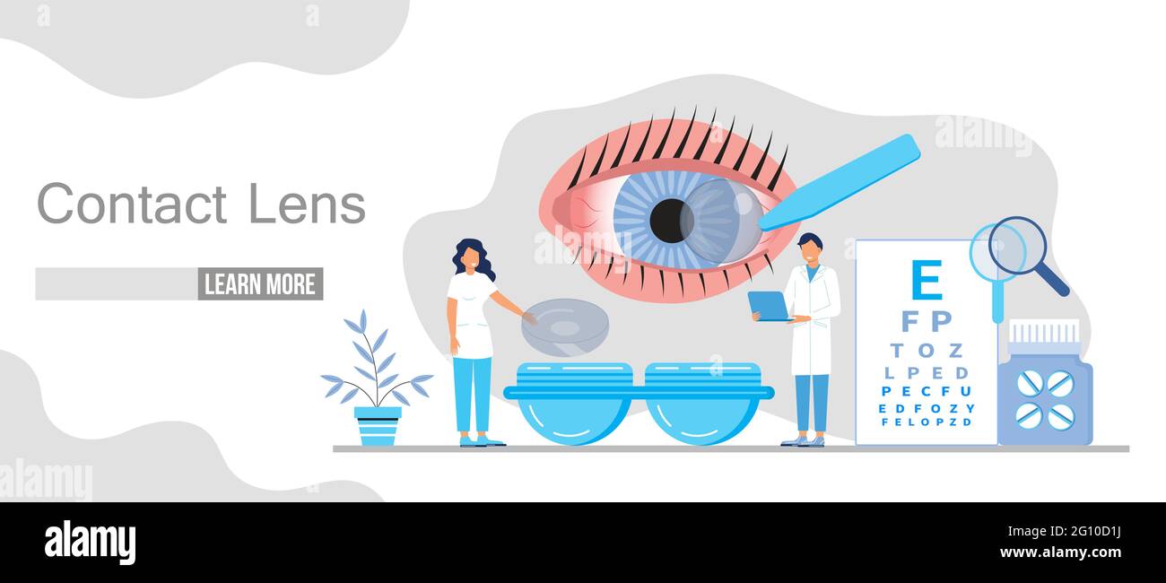 Contact lens concept vector for web, app, landing page.