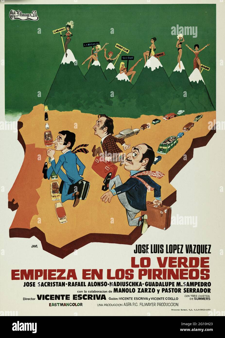SMUT STARTS AT THE PYRENEES (1973) -Original title: LO VERDE EMPIEZA EN LOS PIRINEOS-, directed by VICENTE ESCRIVA. Credit: JANO / Album Stock Photo