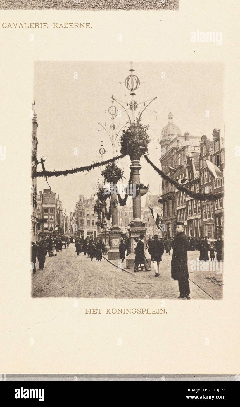 Decoration on Koningsplein in Amsterdam; Koningsplein. Stock Photo