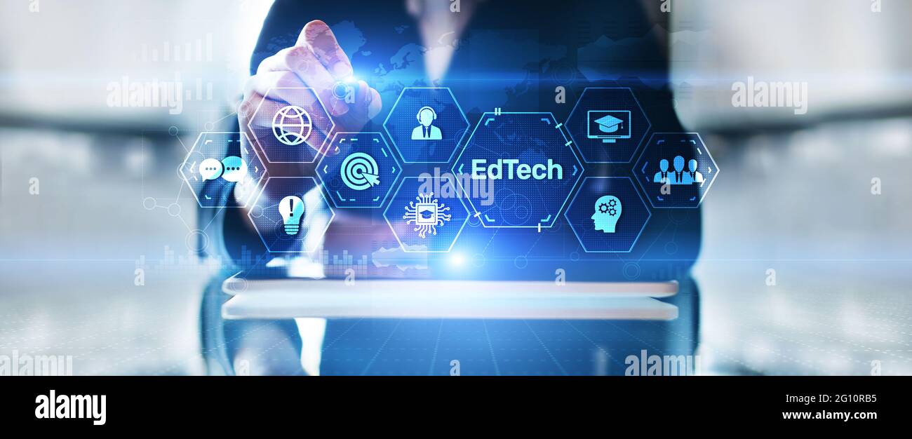 EdTech Education Technology e-learning online learning internet technology concept. Stock Photo