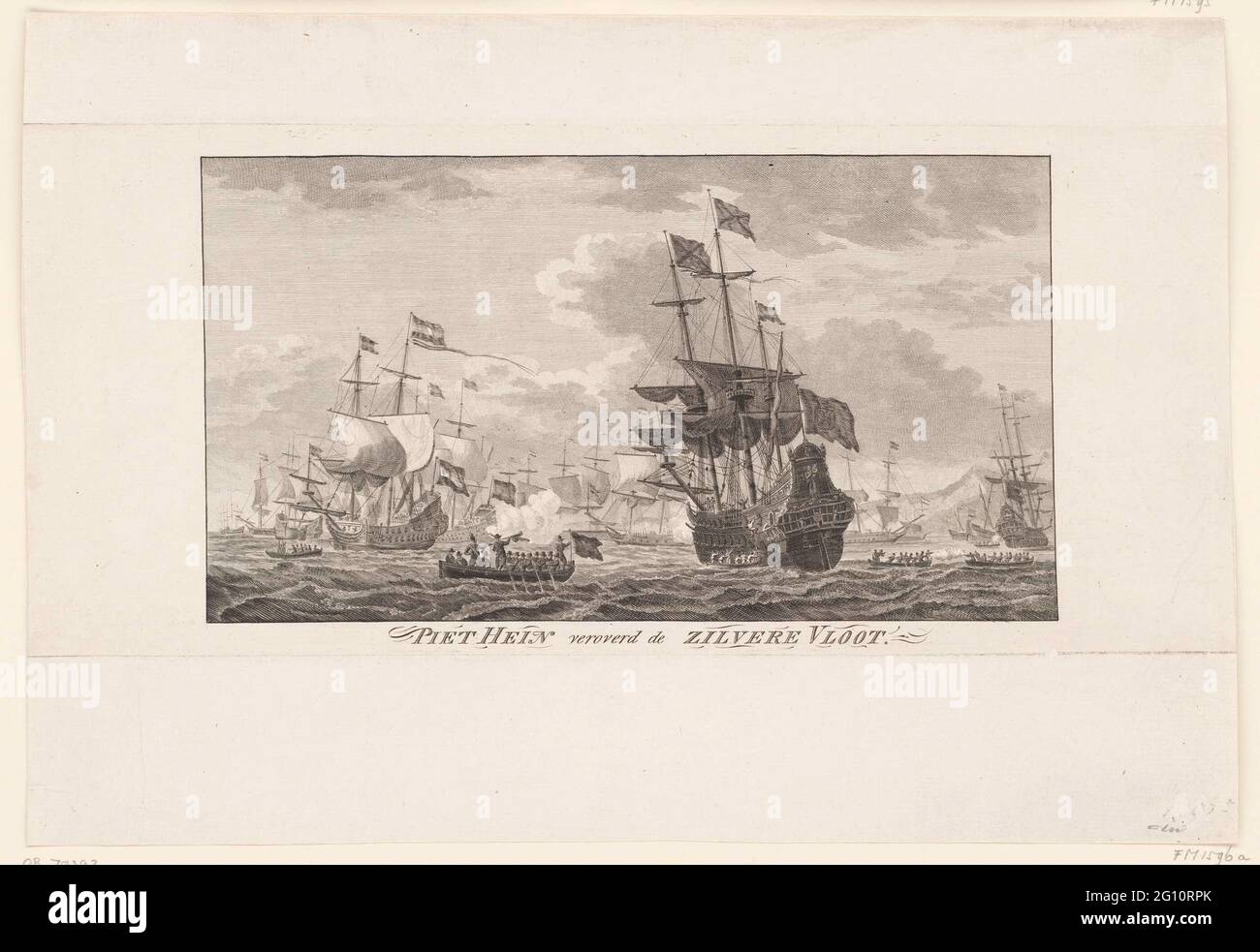 Conquest of the silver fleet through Piet Hein, 1628; Piet Heyn ...