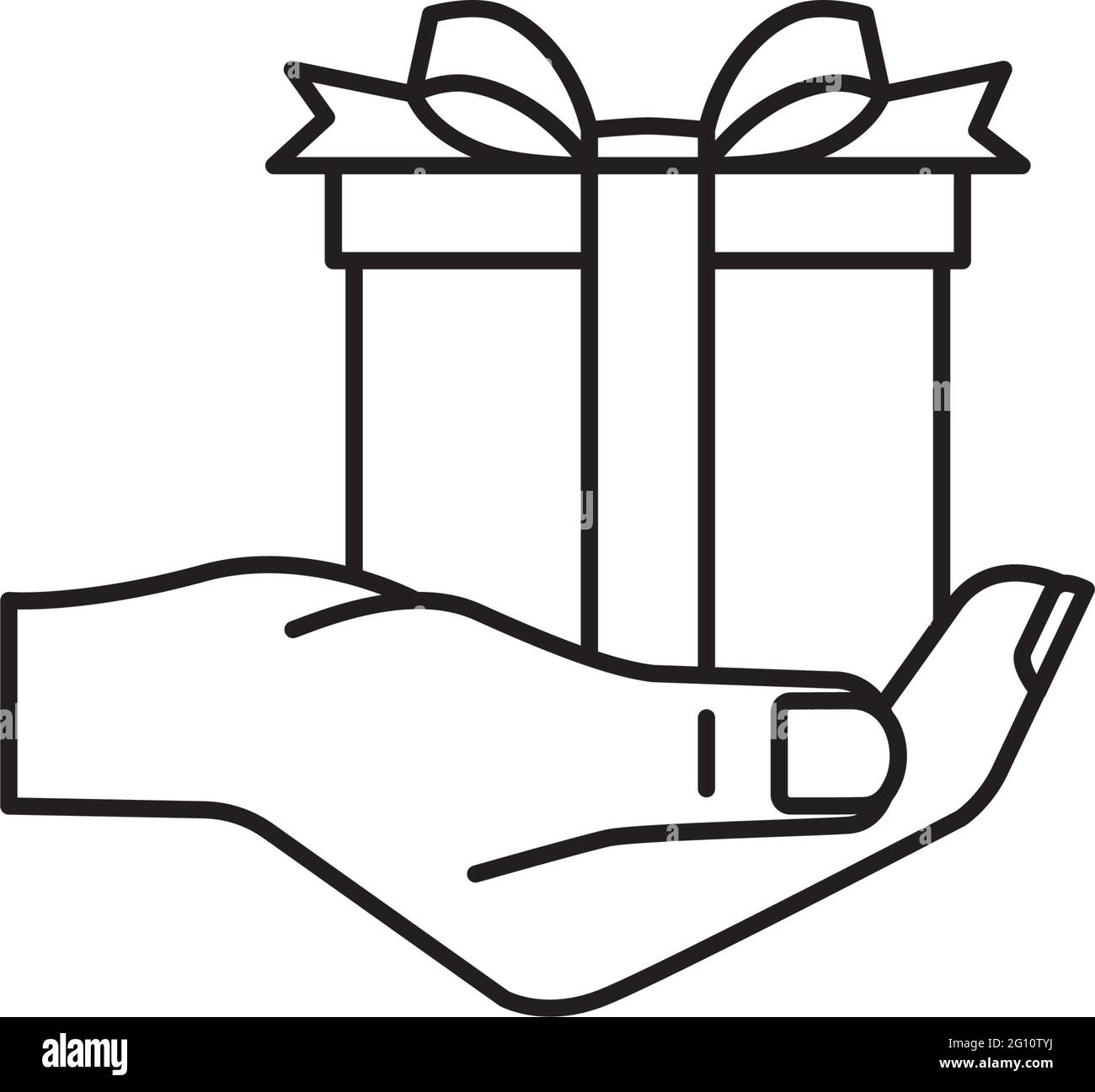 Hand holding a gift box vector line icon for Make A Gift Day on December 3  Stock Vector Image & Art - Alamy