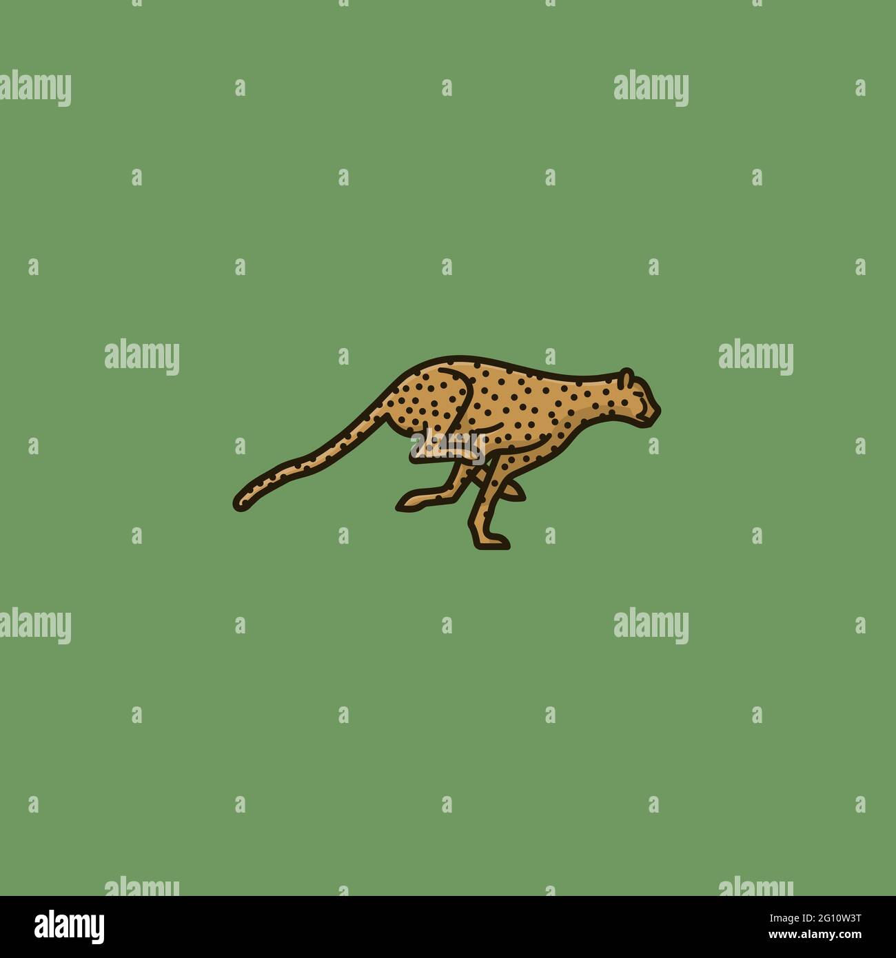 Running Cheetah vector illustration for Cheetah Day on December 4 Stock Vector
