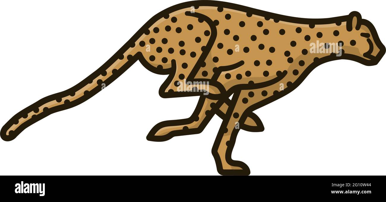 Running Cheetah isolated vector illustration for Cheetah Day on December 4 Stock Vector
