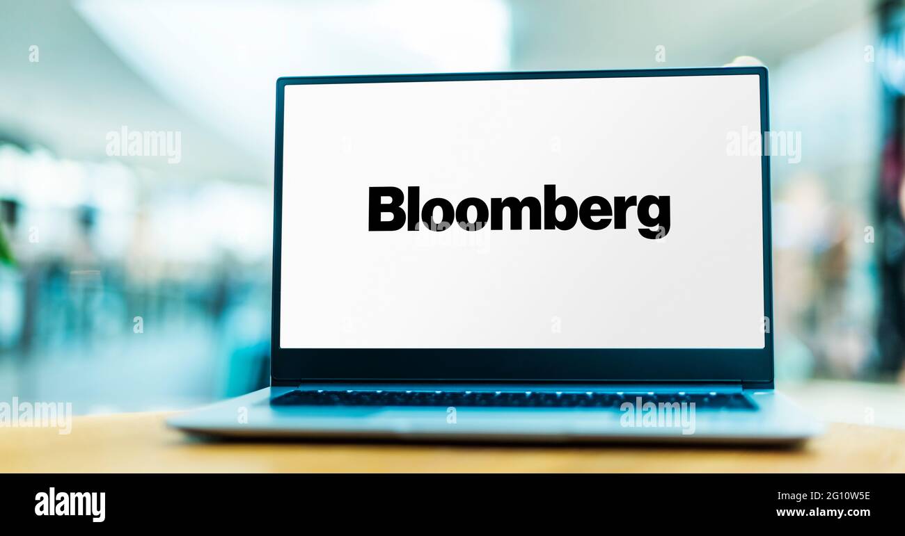 POZNAN, POL - MAY 1, 2021: Laptop computer displaying logo of Bloomberg L.P.,  a financial, software, data, and media company headquartered in New York  Stock Photo - Alamy