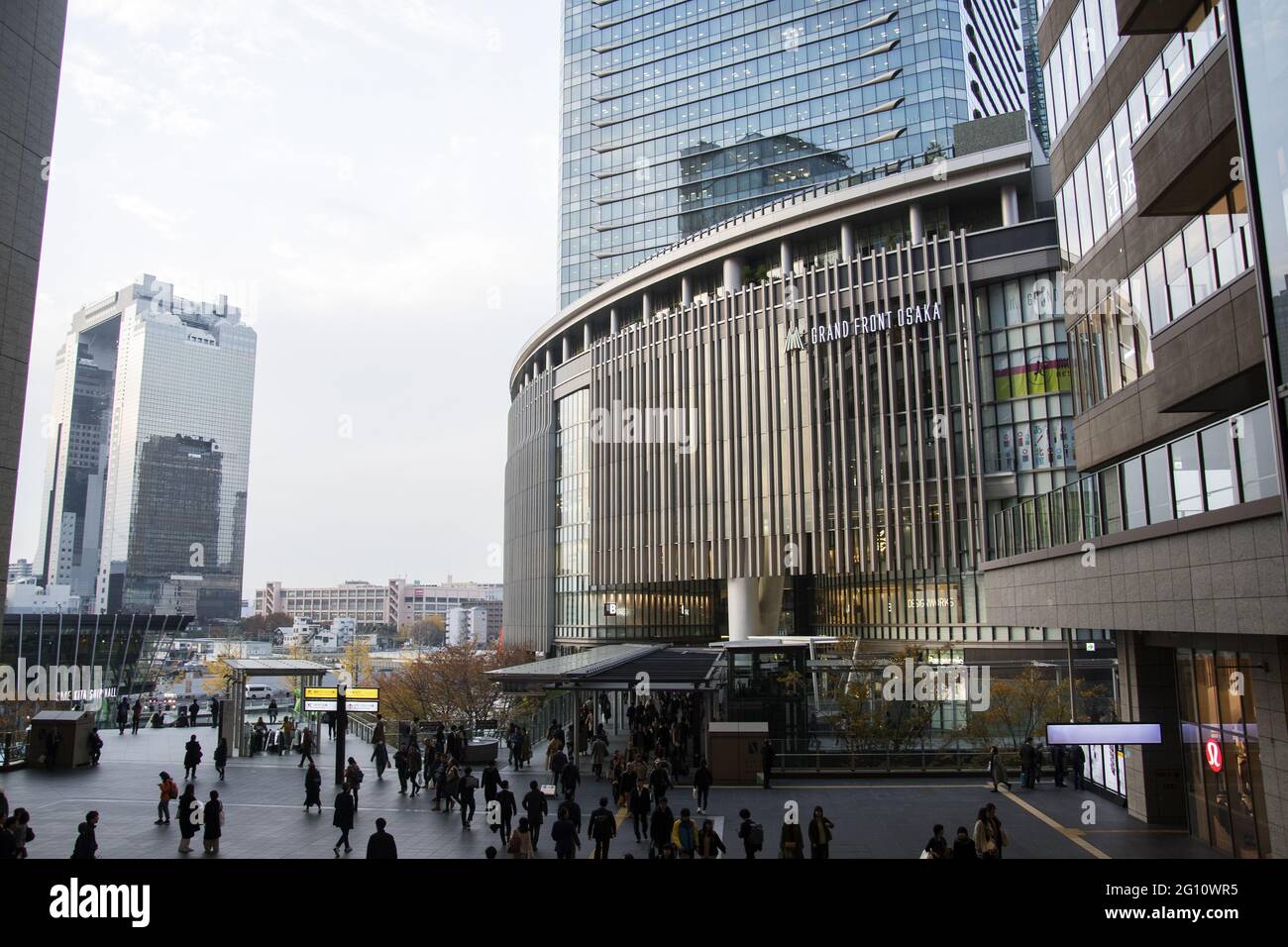 OSAKA, JAPAN - Dec 18, 2019: Osaka, Japan- 27 Nov, 2019: View of Grand Front Osaka commercial complex. Grand Front is a large commercial complex north Stock Photo