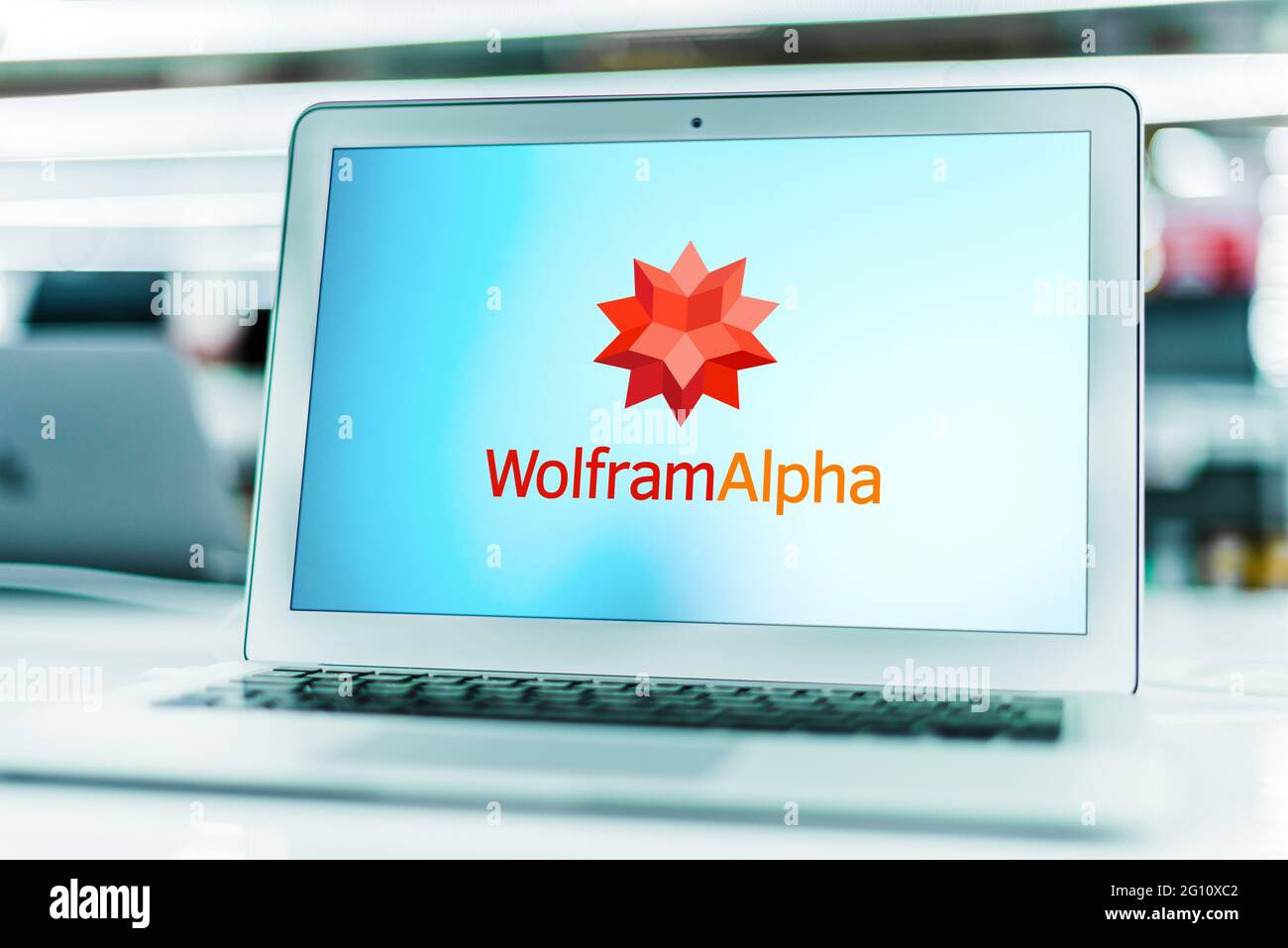 POZNAN, POL - MAY 1, 2021: Laptop computer displaying logo of