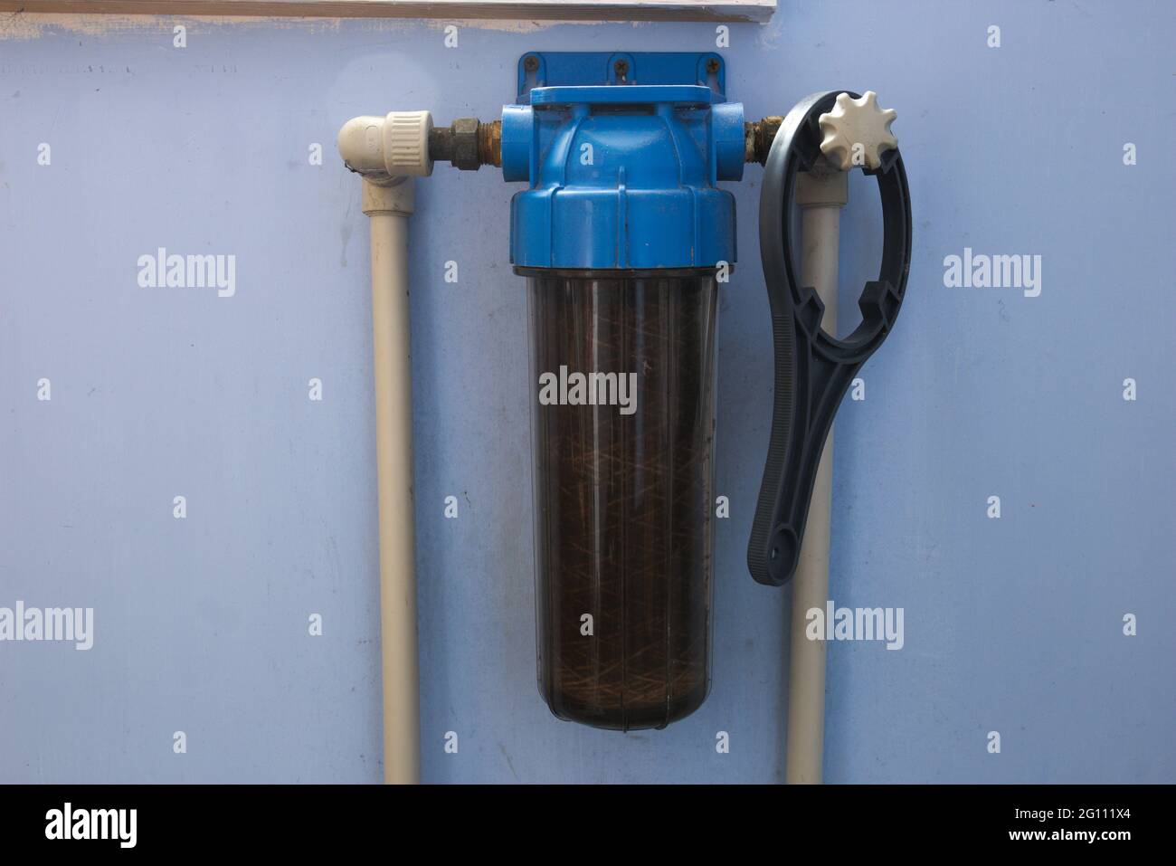 Dirty water filter. Stock Photo