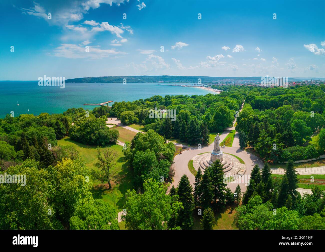 Varna spring time, beautiful aerial view above sea garden Stock Photo ...