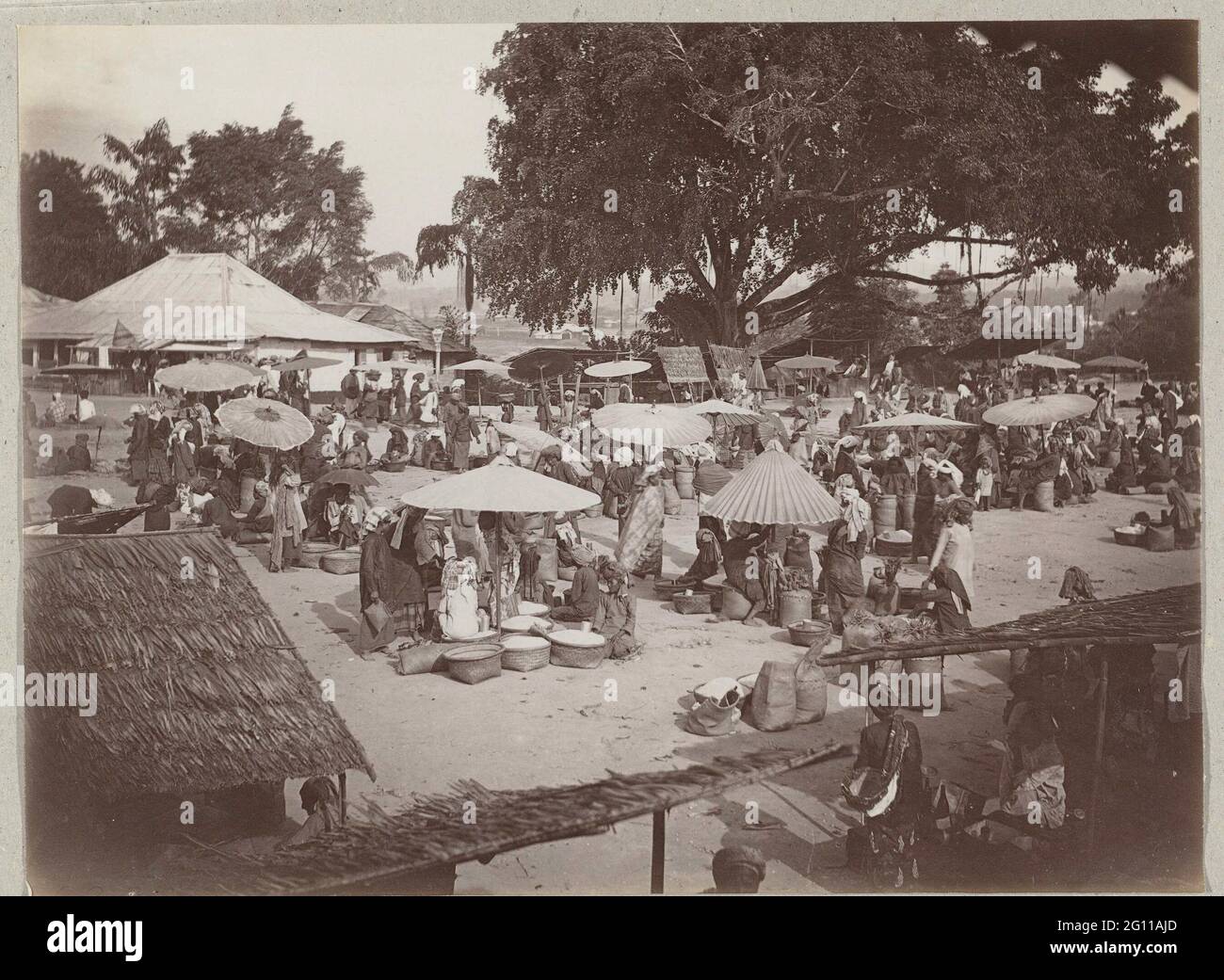 A pasar in Bukattringgi on Sumatra; Pasar in Fort De Kock. Stock Photo