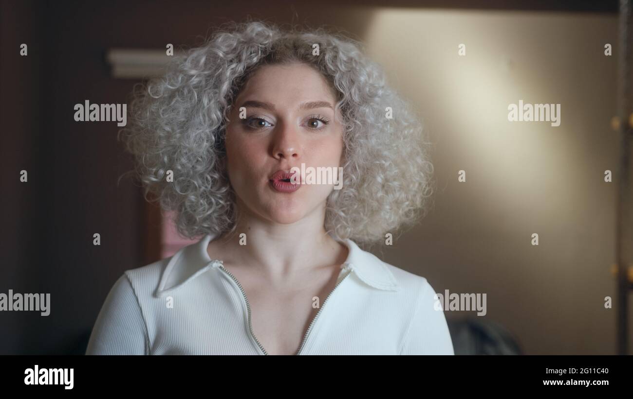 Curly white hair hi-res stock photography and images - Alamy